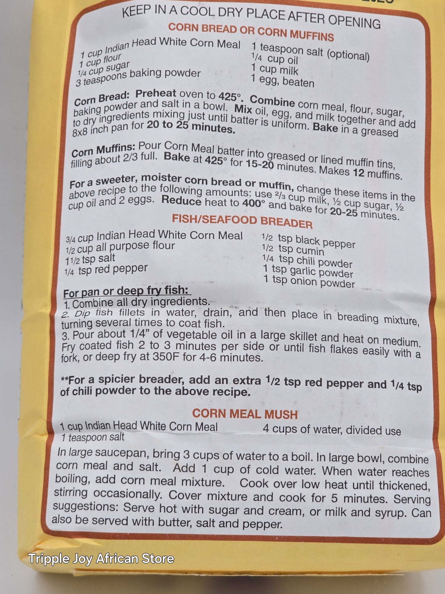 Indian Head Cornmeal 5lb