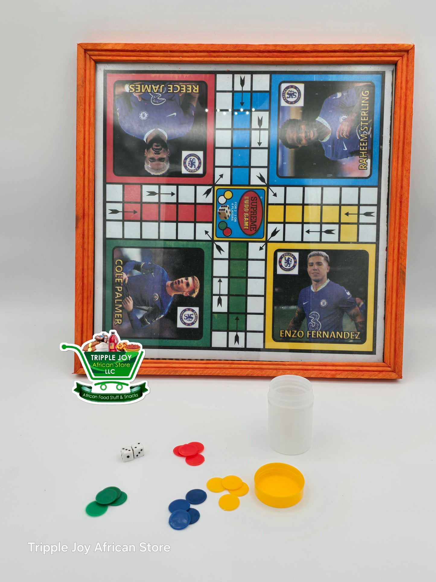 Ludo board game with 2 dices and seeds
