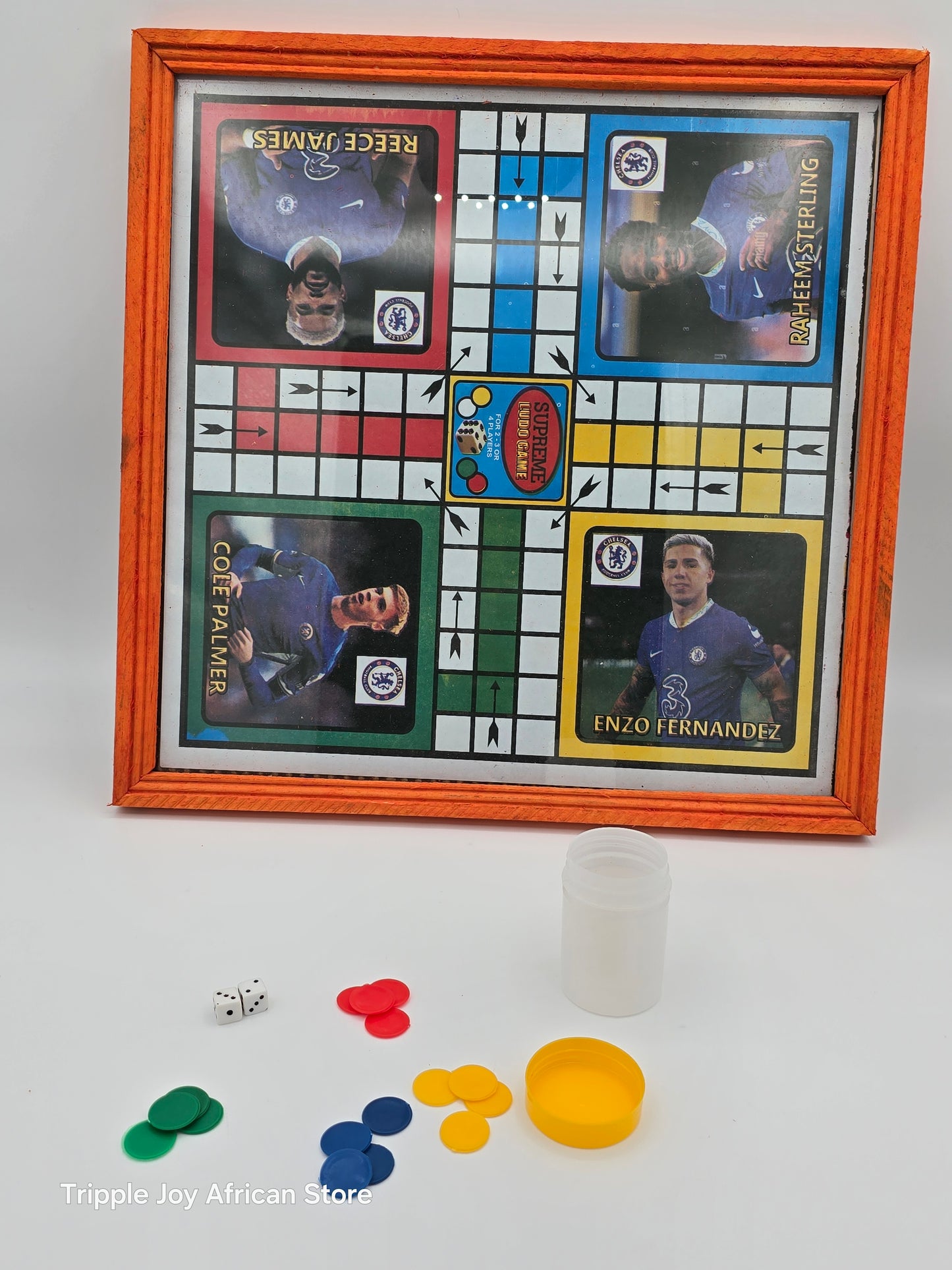 Ludo board game with 2 dices and seeds