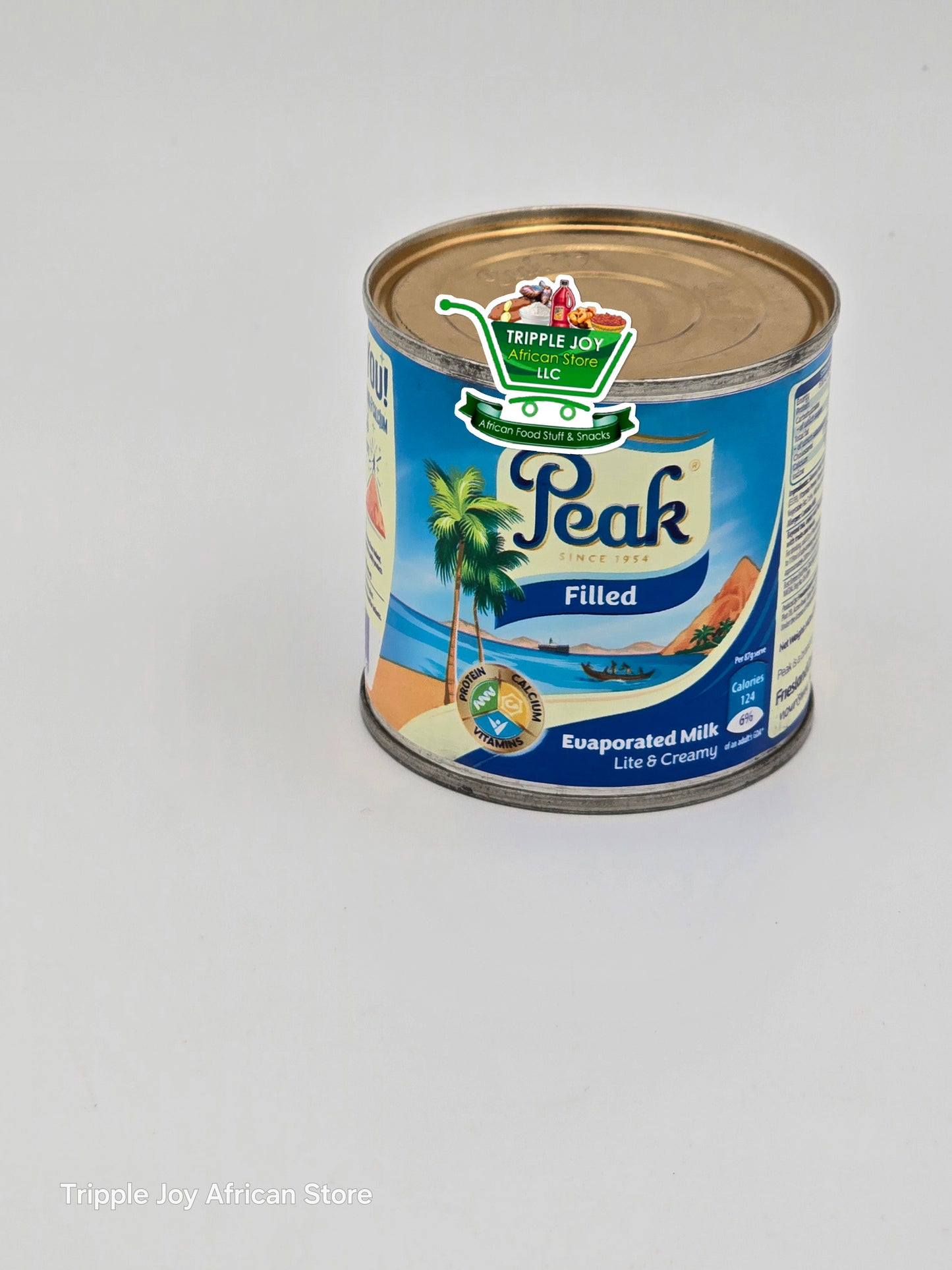 Full cream evaporated peak milk