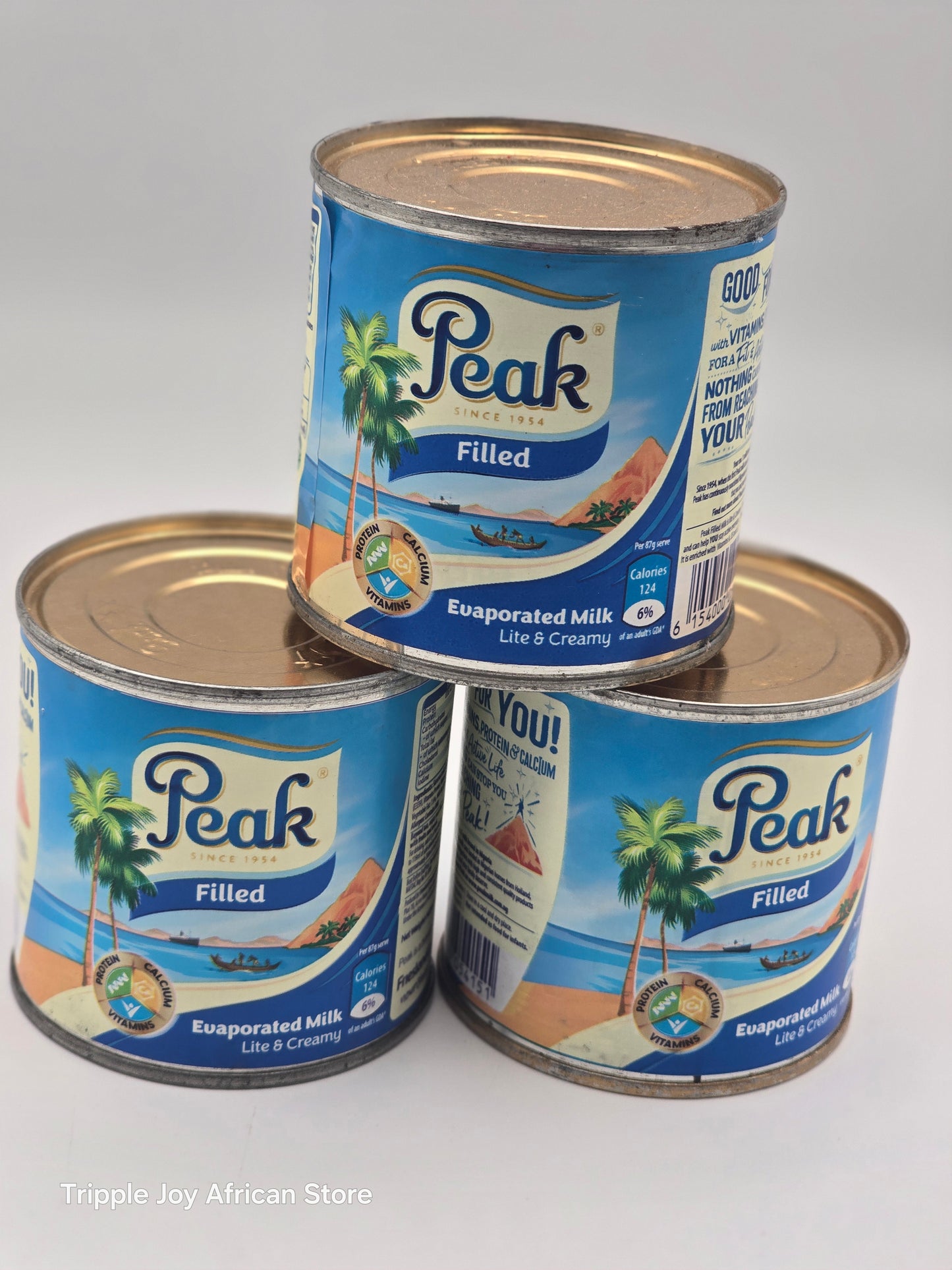 Full cream evaporated peak milk